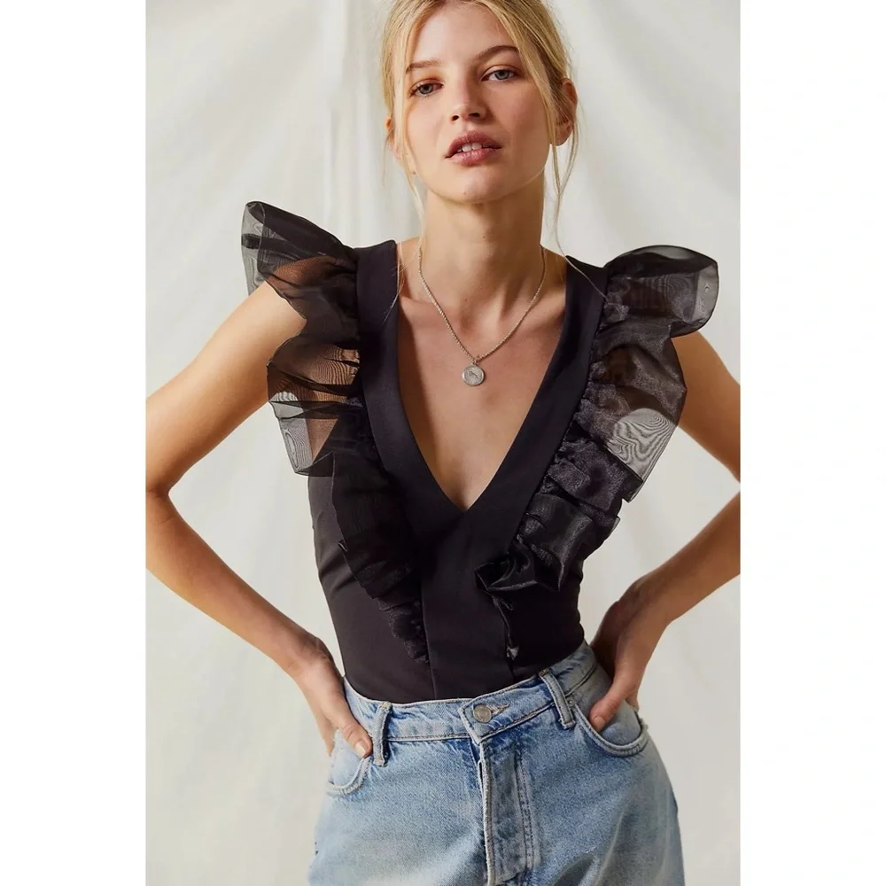 Free People Paper Planes Bodysuit / Black NWT M, L, XL - Picture 5 of 14